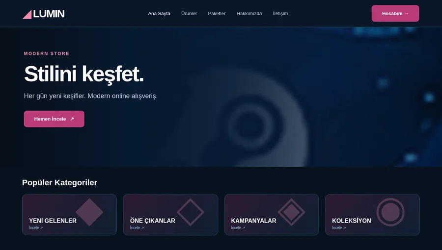 E-Ticaret Mağaza Tasarımı
